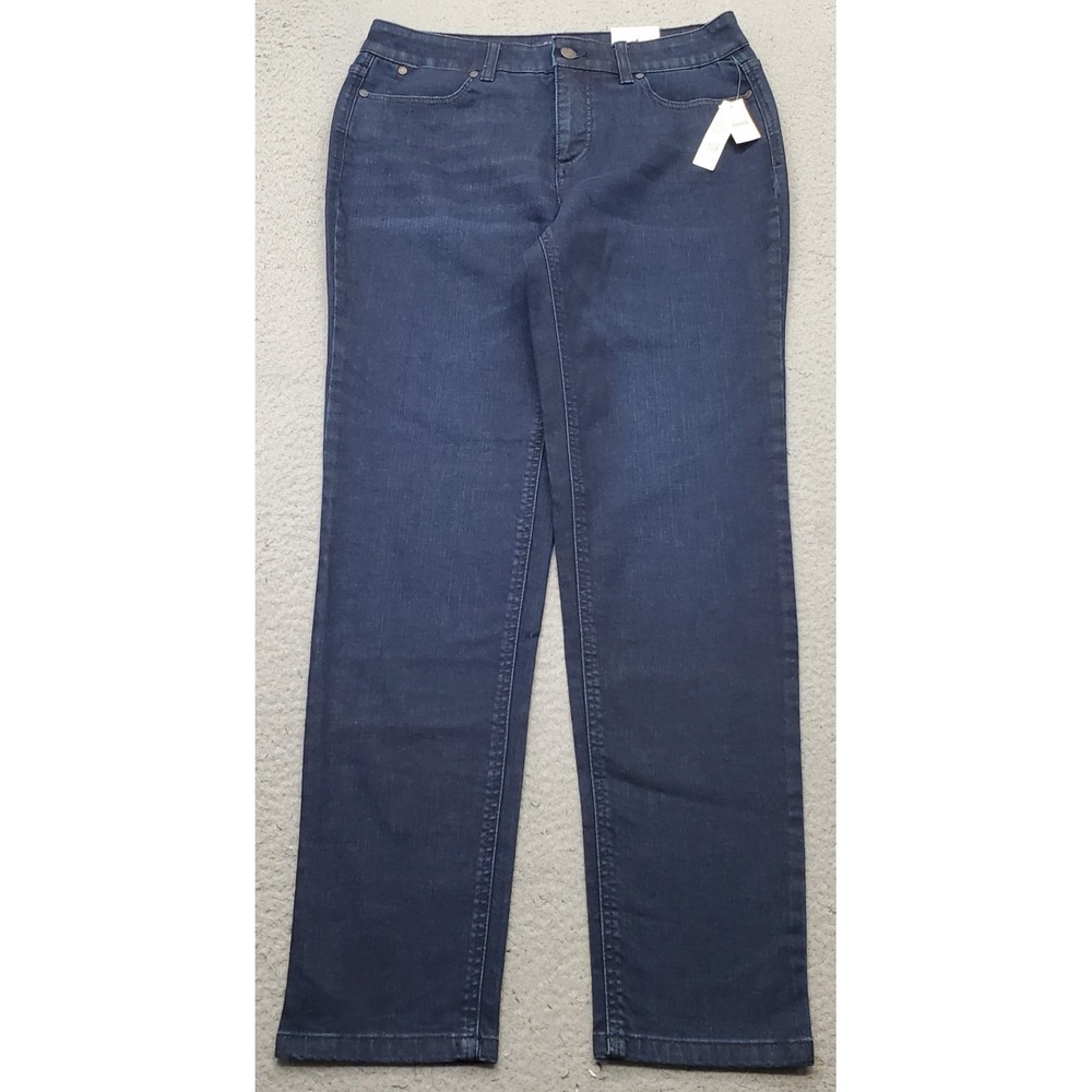 Talbots Simply Flattering Collection Ankle Jeans Womens 6 Blue Denim Dark Wash